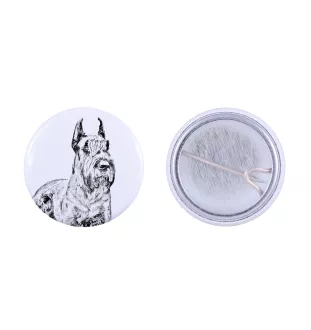 Sznaucer, Schnauzer I przypinka z psem mała Art-Dog