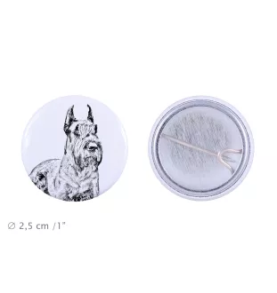 Sznaucer, Schnauzer I przypinka z psem mała Art-Dog