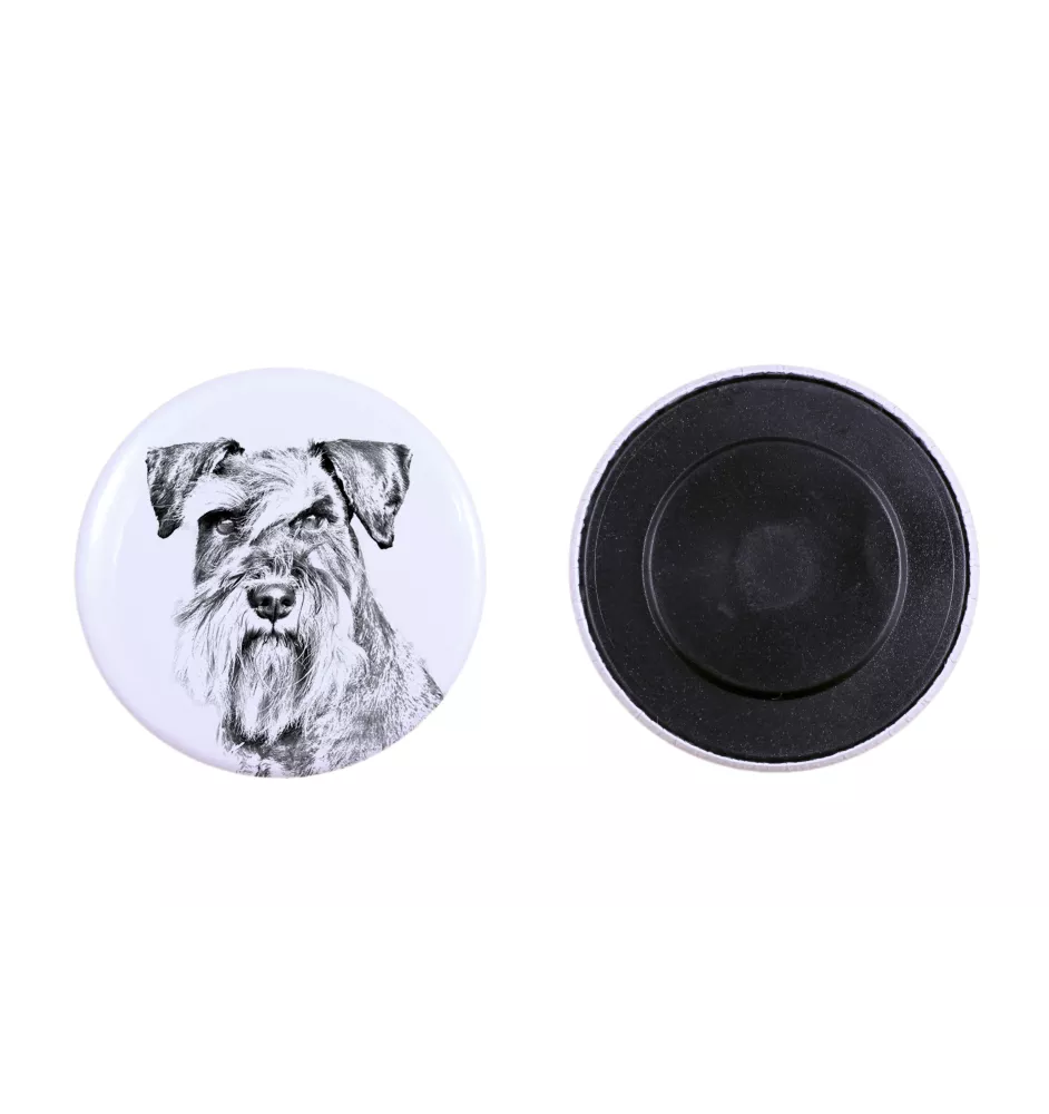 Schnauzer Magnet mit einem Hundepfotenabdruck, außergewöhnlich leicht, starker Magnet, handgefertigtes Produkt der Marke Art-Dog