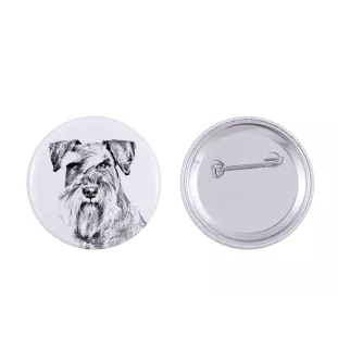 Sznaucer, Schnauzer przypinka z psem duża Art-Dog