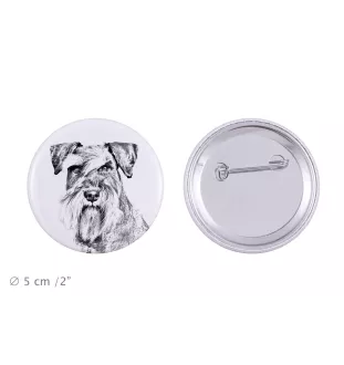 Sznaucer, Schnauzer przypinka z psem duża Art-Dog