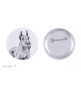 Sznaucer, Schnauzer I przypinka z psem duża Art-Dog