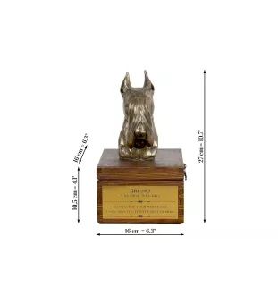 Schnauzer I - urne pour les cendres du chien avec une statuette, petite urne pour chien, urne personnalisée avec le buste du chien de la marque Art-Dog