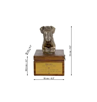 Schnauzer II - urne pour les cendres du chien avec une statuette, petite urne pour chien, urne personnalisée avec le buste du chien de la marque Art-Dog