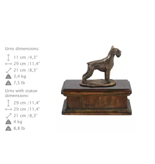 Schnauzer - Hund Ascheurne, klassische Urne mit Statue, elegante Urne mit Hund von der Marke Art-Dog