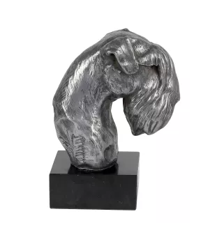 Schnauzer I - Figur auf Marmor, mit Silbermetall überzogen, handgefertigt, Marke Art-Dog