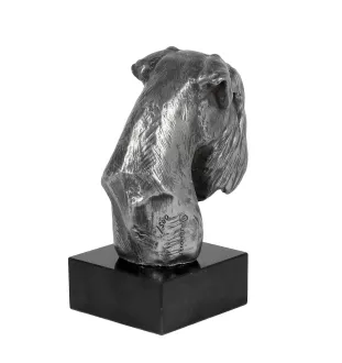 Schnauzer I - Figur auf Marmor, mit Silbermetall überzogen, handgefertigt, Marke Art-Dog