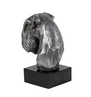 Schnauzer I - figurine en marbre, recouverte de métal argenté, fabriquée à la main, marque Art-Dog