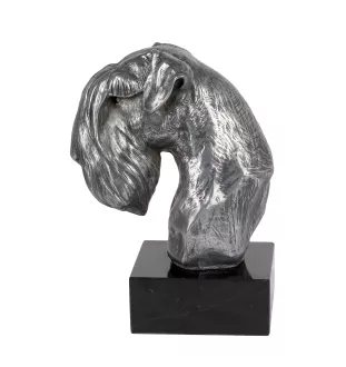 Schnauzer I - figurine en marbre, recouverte de métal argenté, fabriquée à la main, marque Art-Dog