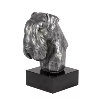 Schnauzer I - figurine en marbre, recouverte de métal argenté, fabriquée à la main, marque Art-Dog