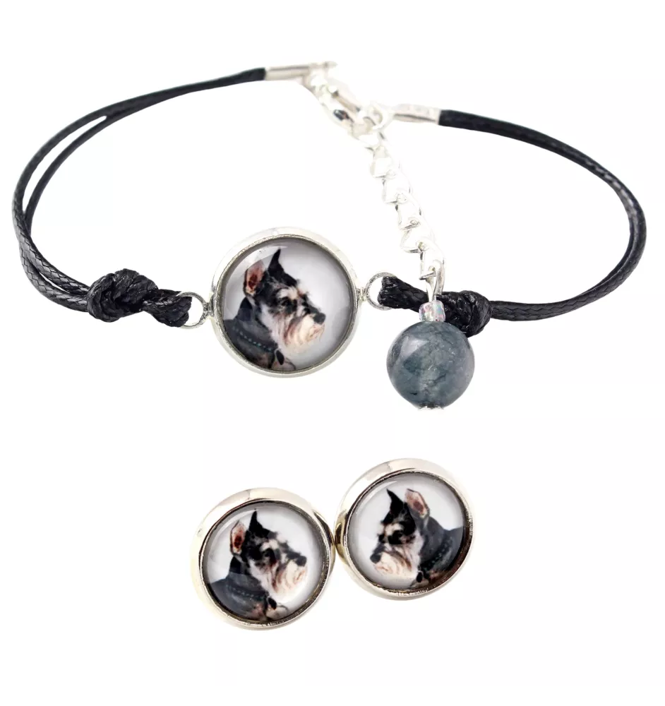 Schnauzer I - a set of jewelry with your photo, a woman's ornament, handmade item, a product made with passion for creating the Art-Dog brand.