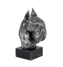 Schnauzer - figurine en marbre, recouverte de métal argenté, fabriquée à la main, marque Art-Dog