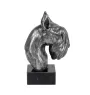 Schnauzer - figurine en marbre, recouverte de métal argenté, fabriquée à la main, marque Art-Dog