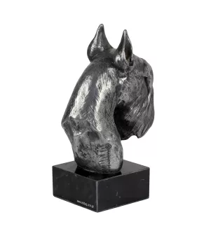 Schnauzer - figurine en marbre, recouverte de métal argenté, fabriquée à la main, marque Art-Dog