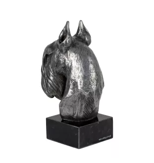 Schnauzer - figurine en marbre, recouverte de métal argenté, fabriquée à la main, marque Art-Dog