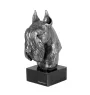 Schnauzer - Figur auf Marmor, mit Silbermetall überzogen, handgefertigt, Marke Art-Dog