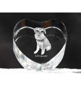 Schnauzer - une photo de chien dans un cristal, un cœur en cristal, un cadre photo exceptionnel de la marque Art-Dog