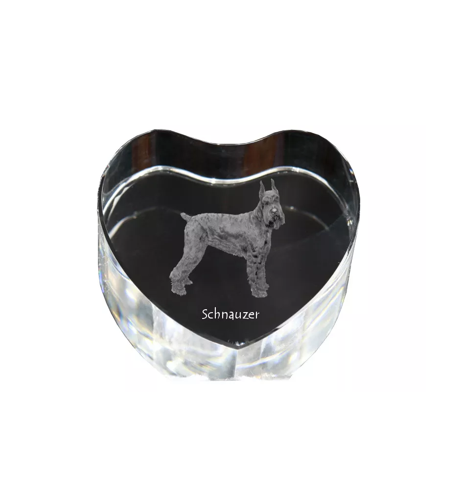 Schnauzer I - une photo de chien dans un cristal, un cœur en cristal, un cadre photo exceptionnel de la marque Art-Dog