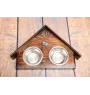 Schnauzer IV - wooden stand with bowls for a dog, decorative dog bowls, a gift for adopting a dog from the Art-Dog brand