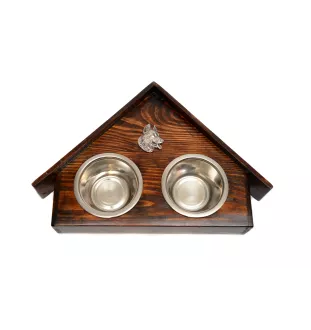 Schnauzer III - support en bois avec des bols pour chien, bols pour chien décoratifs, cadeau pour l'adoption d'un chien de la marque Art-Dog