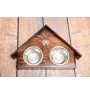 Schnauzer III - wooden stand with bowls for a dog, decorative dog bowls, a gift for adopting a dog from the Art-Dog brand