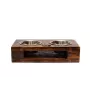 Schnauzer I - wooden stand with bowls for a dog, steel dog bowls, a gift for adopting a dog from the Art-Dog brand