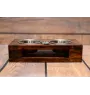 Schnauzer IV - wooden stand with bowls for a dog, steel dog bowls, a gift for adopting a dog from the Art-Dog brand