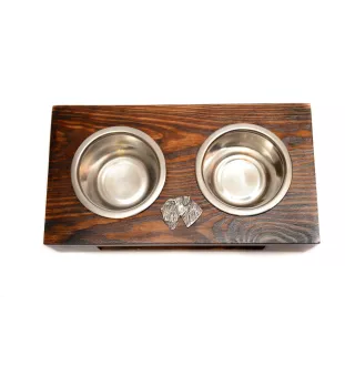 Schnauzer III - Holzständer mit Näpfen für Hunde, Edelstahlnäpfe, Geschenk zur Adoption eines Hundes von der Marke Art-Dog