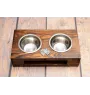 Schnauzer III - support en bois avec des bols pour chien, bols pour chien en acier, cadeau pour l'adoption d'un chien de la marque Art-Dog