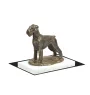 Schnauzer I - Hundestatue, Figur auf weißem Sockel, Trophäe für die Art-Dog-Hundeaustellung.