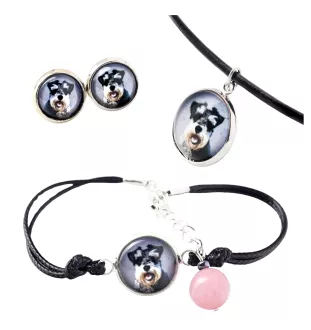 Schnauzer - Schmuckset in einer Schachtel, Halskette, Ohrringe, Armband, Produkte der Marke Art-Dog