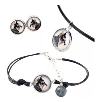Schnauzer I - Schmuckset in einer Schachtel, Halskette, Ohrringe, Armband, Produkte der Marke Art-Dog