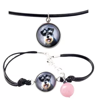 Schnauzer - Schmuckset mit Ihrem Foto, handgefertigtes Set, Armband und Halskette von Art.-Dog.