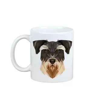 Schnauzer - Becher mit einem Bild und dem Schriftzug geometrischer Hund Art-Dog