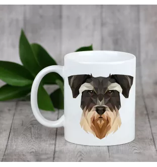 Schnauzer - Becher mit einem Bild und dem Schriftzug geometrischer Hund Art-Dog