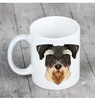 Schnauzer - Becher mit einem Bild und dem Schriftzug geometrischer Hund Art-Dog
