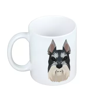 Schnauzer I - tasse avec une photo et un motif de chien géométrique Art-Dog