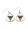 Schnauzer - boucles d'oreilles avec une photo et un motif de chien géométrique Art-Dog