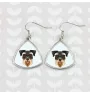 Schnauzer - boucles d'oreilles avec une photo et un motif de chien géométrique Art-Dog