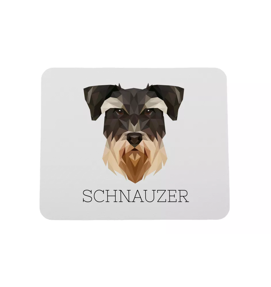 Schnauzer - tapis de souris géométrique avec photo et inscription Art-Dog