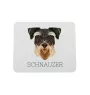 Schnauzer - tapis de souris géométrique avec photo et inscription Art-Dog