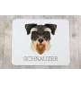 Schnauzer - tapis de souris géométrique avec photo et inscription Art-Dog