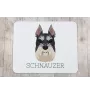 Schnauzer I - tapis de souris géométrique avec photo et inscription Art-Dog