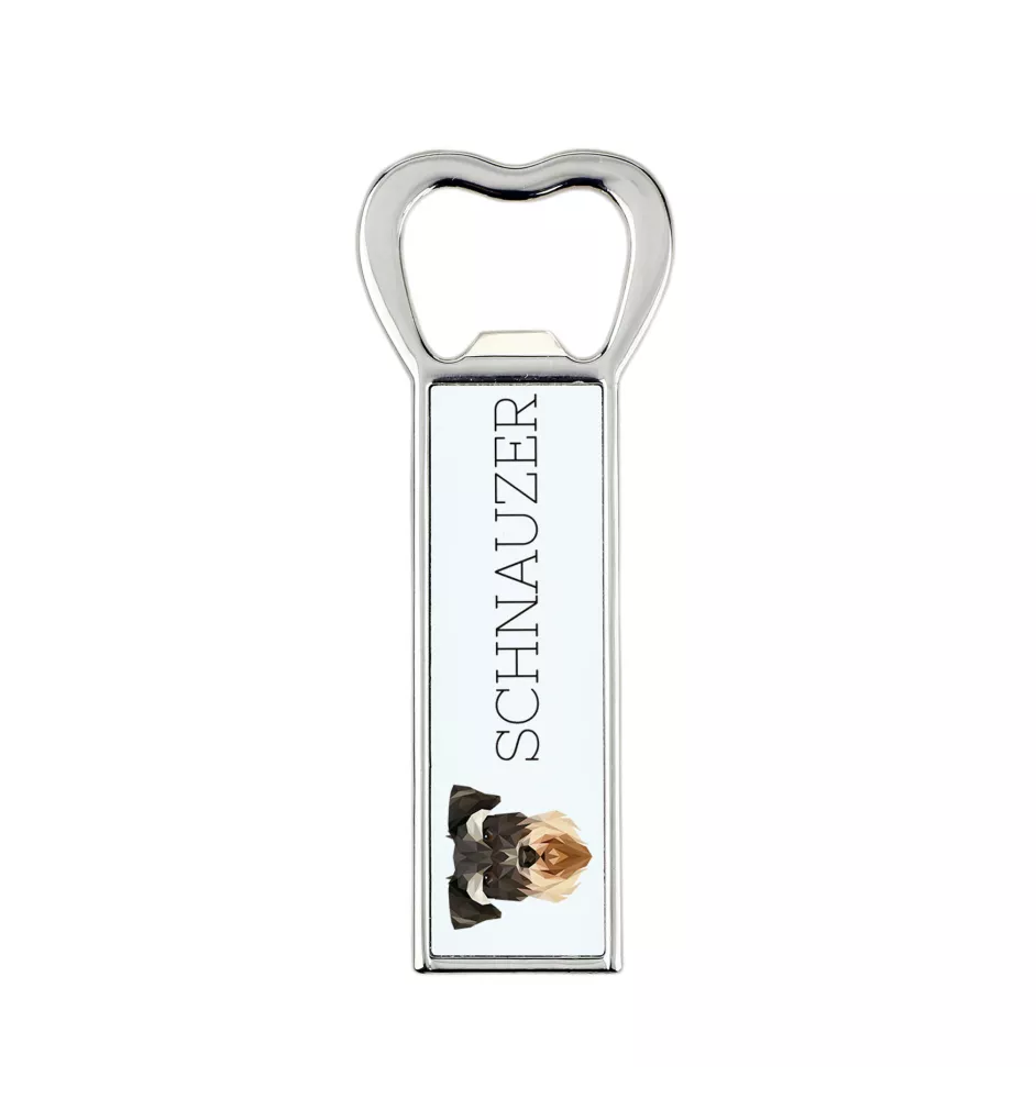 Schnauzer - bottle opener with a picture and inscription for beer by Art-Dog