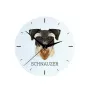 Schnauzer - geometrische Wanduhr mit Bild und Aufschrift der Marke Art-Dog