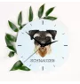 Schnauzer - geometric wall clock with a picture and the brand name Art-Dog