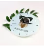 Schnauzer - horloge murale géométrique avec photo et logo de la marque Art-Dog