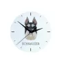 Schnauzer I - geometric wall clock with a picture and the brand name Art-Dog