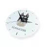 Schnauzer I - geometric wall clock with a picture and the brand name Art-Dog