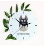 Schnauzer I - geometrische Wanduhr mit Bild und Aufschrift der Marke Art-Dog